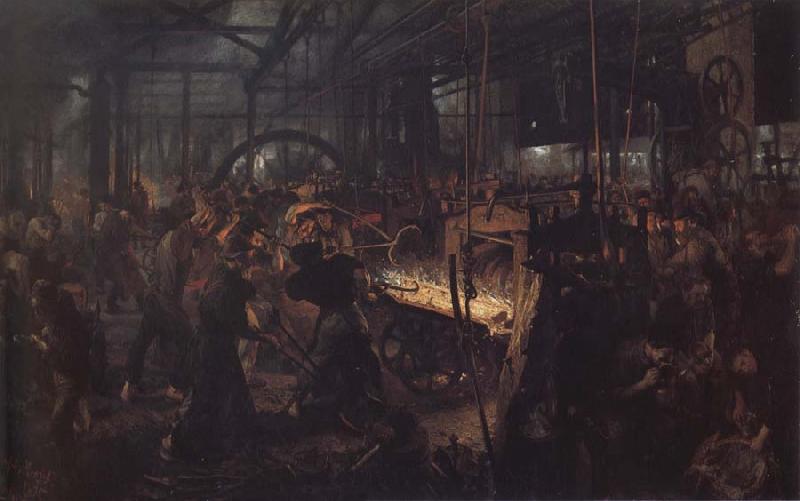 Adolph von Menzel The Iro-Rolling Mill Germany oil painting art